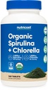 Nutricost 유기 Spirulina + Chlorella (3,000mg) 360 정제 - USDA 유기, 1,500mg Spirulina, 1,500mg Chlorella, Vegan, GMO-Free, 글루텐 프리, 60 서빙