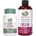 MaryRuth's Multivitamin Gummies for Women (Cherry & Raspberry) & Iron Liquid Supplement (베리) | Clean Label Project Verified® | USDA Organic, Vegan, Non-GMO | 아름다움, 면역력 및 전반적인 건강