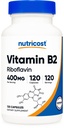 Nutricost 비타민 B2 (Riboflavin) 400mg, 120 캡슐 - 글루텐 무료, 비 GMO