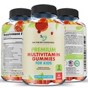 유아 및 어린이를위한 프리미엄 멀티 비타민 Gummies - Chewable Essential Daily Vitamins A, C, D3, E, B6, B12, Biotin - High-Fructose-Corn-Syrup 또는 인공 감미료 - 60 Gummies, 30-Day Supply