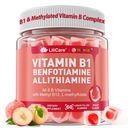 비타민 B1 & 메틸을 섞는 비타민 B 복합체 Gummies - 모든 B 비타민, Benfotiamine, Thiamine & Inositol, 메틸을 섞는 B1 B2 B6 Multivitamins, Nerve Cognition 에너지, 60 Cts를 위한 L-methylfolate, 메틸 B12