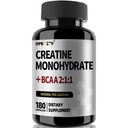 Micronized Creatine Monohydrate 6000MG with BCAA2:1:1, 180 Vegan Capsules