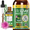 Rejuvica Health VitaLiver | Liver Cleanse & Detox Drop | 밀크 이틀, Artichoke, Chanca Piedra & Dandelion Extract | 남성용 지방 간 지원 수리 보충교재 | 1 개월 공급
