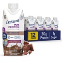 최대 단백질 쉐이크 | 밀크 초콜릿 | 드링크 준비 | 30g Protein for muscle health | 1g Sugar, 4g Fiber | 11 fl oz, 12 Pack