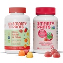 SmartyPants Kids Multivitamin 섬유 보충교재 Gummies와 Probiotic Immunity 뭉치: 오메가 3 물고기 기름 (EPA/DHA), 비타민 D3, C, 비타민 B12, B6의 소화 & 면역 지원 보충교재 (30 일 공급)