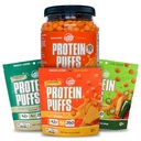 Twin Peaks Low Carb, Keto Friendly Protein Puffs, Assorted flavor Puffs 3 가방 + 1 Jug Nacho 치즈 풍미 퍼프