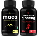 NutraChamps Maca 뿌리 캡슐과 한국 인삼 캡슐 2 팩 번들
