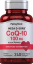 배관 바위 CoQ10 100mg | 240 Softgels | 여성과 남성용 흡수 보충 | Non-GMO, 글루텐 무료