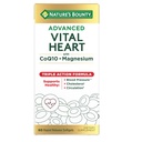 Nature 's Bounty Advanced Vital Heart with CoQ10 + 마그네슘, 산화 방지제, 건강한 혈압, 콜레스테롤, 순환, 트리플 액션 포뮬러, CoQ10, 마그네슘 보충, 60 Softgels