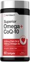 CoQ-10를 가진 Horbaach Omega | 60 Softgels | 2030mg 생선 기름 | 1280mg Omega-3s | Non-GMO, 글루텐 프리