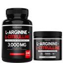 L 아르기닌 L Citrulline (240 조사) - stamina & 내구시간 및 L Arginine L Citrulline 분말 (3g) - 성능 및 내구시간을위한 Nitric 산화물 부스터 분말 - Vegan & USA Made