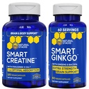 NATURAL STACKS Ginkgo Biloba + Creatine Monohydrate 번들 - 고급 흡수 공식 * - 추가 강도 뇌 지원 * - 180 총 캡슐