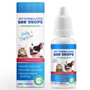 개 및 고양이를위한 귀 Mite 치료 - 빠른 인용 이크 릴리프 & 클리너, Soothing Aloe Vera와 Vet-Recommended 공식, 연락처 및 Soothes Itching, Gentle Ear Cleaning Solution, 0.75 fl oz에 클리너