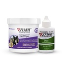 PET KING BRANDS ZYMOX Enzymatic Ear Wipes & Otic Solution Hydrocortisone Free for Dogs & Cats - 제품 번들 - 더러운, 왁스, Smelly Ears & to Soothe Infections, 100 카운트 Wipes & 1.25oz 병 병
