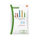 alli 체중 감소 다이어트 알약, Orlistat 60 mg 캡슐, 비 처방전 체중 감소 보조, 120 카운트 리필 팩