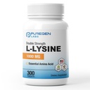 Puregen Labs L-Lysine Extra Strength 1000 MG per Tablet - 300 서빙 | 고 효능, 면역력, 비 GMO, Gluten 및 Dairy - 300 정제