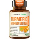 높은 흡수를 위한 Turmeric Curcumin와 까만 고추를 가진 Ginkgo Biloba 보충교재 - 초점, 기억 지원, 합동 & 두뇌 건강을 위한 Curcuma를 가진 Ginko Biloba 캡슐 - NonGMO - 180 Vegan 캡슐