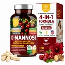 여성과 남성을 위한 1개의 영양 프리미엄 D Mannose 보충교재 [최대 힘, 1350MG] Cranberry, Hibiscus 및 Urinary Tract 건강을 위한 Dandelion를 가진 자연적인 D-Mannose, 120 조사