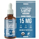 유기 L Methylfolate 15 mg + 메틸 B12 1000mcg 액체 Drops-60 서빙