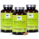 새로운 북유럽 활성 간장 Gummies, 우유 이틀, Artichoke & Turmeric Supplement, 자연 복숭아 & 망고 맛, 설탕 무료 & Vegan, 60 개 (팩 3)