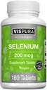 Selenium 200 mcg 보충교재, Immune 체계, Thyroid, 전립선 및 심장 건강*, 유기, 자연적인 & 글루텐 자유로운 추적 무기물 첨가물 없이