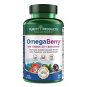 순수성 제품 OmegaBerry 물고기 기름 비타민 D3와 유기 Acai - 1250mg 집중된 분자로 증류된 매우 순수한 Omega-3 물고기 기름, 500mg DHA + 650mg EPA - 60 연약한 젤 - 30 일 공급에서