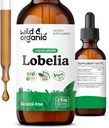 야생 & 유기 Lobelia Tincture - 초본 Lung Cleanse 및 Detox - 액체 Lobelia 추출물 보충교재 - 채식주의자, 설탕 & 알콜 자유로운 허브 하락 - 2개 fl oz