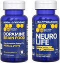 NATURAL STACKS NeuroLife + Dopamine Brain Food 번들 - Mental Drive & Brain Longevity* - 120 총 캡슐 지원