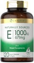 섞인 Tocopherols를 가진 Carlyle 비타민 E | 1000 IU | 120 Softgel | 자연적으로 Sourced 보충교재 | Non-GMO와 글루텐 자유로운 공식