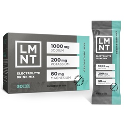 LMNT Zero Sugar Electrolytes - 익지않는 Unflavored 소금 | 음료 혼합 | 30-Count
