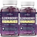 NEW AGE (2-Pack) 비타민 C, 아연, 프로 폴리스 - Sambucus Black Elderberry Gummy Extract - 글루텐 무료 및 채식 - 120 구미