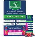 Smart Eats Electrolyte Powder - 1,690mg Electrolytes, 9 Essential Minerals & Vitamins, 5 Antioxidants, Rapid & Energizing Hydration, 의사에 의해 설계된, <1 Gram Sugar, Sour Berry flavor - 30 Packets
