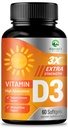 비타민 D3 5000 IU Softgels (125 mcg) - 뼈, 이, 근육 건강 & 면역 지원, 급속한 흡수 소형 D Softgel, 비 GMO, 글루텐을 위한 여분 힘 비타민 D-3 규정식 보충교재 - 60 조사