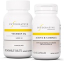 Active B-Complex, 60 캡슐 및 비타민 D3 125 mcg, 90 Chewables와 통합 치료 번들 - 에너지 대사를 지원하기 위해 활성 B-Complex * - 비타민 D3 지원 뼈 건강 *
