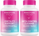 핑크 Stork 임신 Prep & 불임 지원 - Vitex, Inositol, Folate - 출생 제어 Cleanse - 2 팩