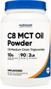 Nutricost C8 MCT 기름 분말 2LBS (32oz) - 95% C8 MCT 기름 분말