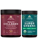 고대 영양 다 교원질 단백질 분말, Unflavored, 60의 서빙 + Supergreens 분말, 녹색 풍미, 25의 서빙
