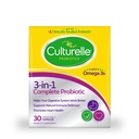 Culturelle 3-in-1 Complete Probiotic Daily Formula, Day Probiotic Supplement 당 한 번, 당신의 소화 시스템 작업을 더 잘 도와, 자연 면역 방어, 플러스 오메가 3 's, Non-GMO, 30 카운트 지원
