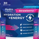 HydroMATE Electrolytes 분말 음료 혼합 소포 Hydration 가속기 낮은 설탕 급속한 당 기복 회복 비타민 C 플러스 카페인 딸기 30 조사