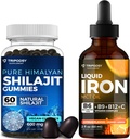 궁극적인 건강 뭉치: 여성 & 남자를 위한 액체 철 보충교재 & 순수한 Himalayan 유기 Shilajit Gummies - 비 GMO, 채식주의자, 자연적인 에너지 및 면역 지원 - 60 Gummies & 30 서빙