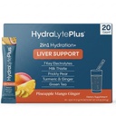Hydralyte Liver 지원 + 우유 이틀, 심황, 생강, Prickly Pear, 급속한 Rehydration (Pineapple Mango Ginger, 20 Packets)를 위해 공식화되는 녹차 추출물