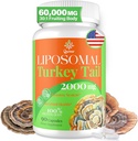 Liposomal 터키 꼬리 버섯 캡슐, 높은 흡수 유기 터키 꼬리 버섯 추출물 2000MG| 30:1 과일 바디| 소화 건강, 에너지 및 면역 지원, 비 GMO -90 캡슐에 대한 보충