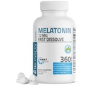 Bronson Melatonin 12mg 빠른 용해 야간 수면 보조 지원 및 휴식 지원, 360 Peppermint 채식 Lozenges