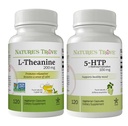 Nature 's Trove L-Theanine 200mg 120 채식 캡슐 및 5-HTP 100mg 120 채식 캡슐 - Calm & Healthy Mood Stack