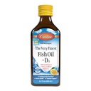 Carlson - 매우 Finest Fish Oil + D3, 1600 mg Omega-3s, 50 mcg (2000 IU) 비타민 D3, 액체 물고기 기름 및 D3 보충교재, 노르웨이어, 야생 잡초, 지속적으로 Sourced, 레몬, 200 mL (6.7 Fl Oz)