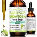 Soursop Graviola 액체 드롭 - 300mg Sea Moss & 100mg Elderberry와 혼합 된 2000mg 순수 Soursop 추출물 - 강력한 세포 지원, 산화 방지제 - Rich, 면역 - 2 Fl Oz (60ml) 병