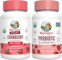 MaryRuth Organics Cranberry & Probiotic Gummies (Strawberry) | USDA Organic, Clean Label Project Verified® | 우린트 및 과트 건강 비타민 | Vegan, Non-GMO, 젤라틴 없음
