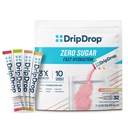 DripDrop 설탕 무료 수분 팩 - Zero Classic Variety Pack - Single Serve Electrolytes Powder Drink Mix - Lemon Lime, Watermelon, Peach, Passion Fruit - Non-GMO, Gluten Free, Vegan - 32 스틱
