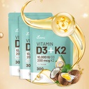 비타민 D3 10000 iu 플러스 K2 (MK-7) 200 mcg, 300 코코넛 오일 Softgels| 1 VIT D 및 K Complex의 2 | 칼슘 흡수, 뼈, 면역, 심장 건강 지원 – 삼키기 (900 Softgels /3 가방)에 쉬운