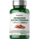 Piping Rock Berberine HCI Ceylon Cinnamon Complex | 120 캡슐 | 초본 추출물 보충교재 | 채식주의, 비 GMO & 글루텐 자유로운 공식